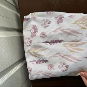 Floral Print shower curtain with Pink and Yellow Accents